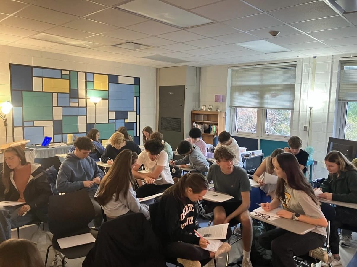 Hoggard IB students working at their desks in a classroom